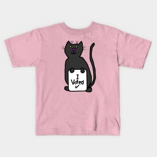 Cute Cat says she Voted Kids T-Shirt